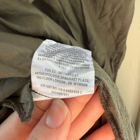 Anthropologie Go by Gosilk Dress Olive Green Silk Dress Size XL - Picture 4 of 7